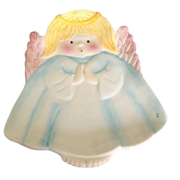 CKAO Ceramic Angel Snack Plate 11" RARE - Picture 3 of 8
